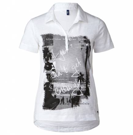 Palmenprint-Polo – white