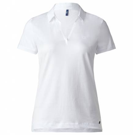 Basic Poloshirt ohne Knopf – white