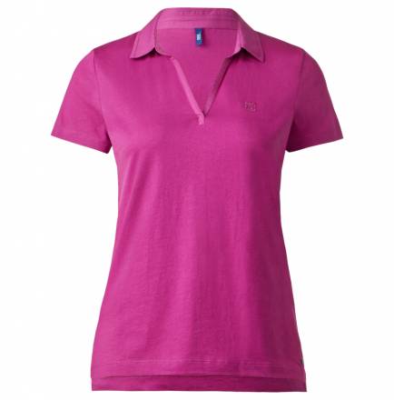 Basic Poloshirt ohne Knopf – magenta haze