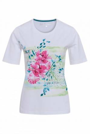 DAMENSHIRT MIT BLUMENDRUCK-MUSTER